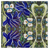 Green Leaf Iris Fabric Stoff (Nahaufnahme)