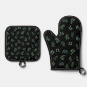 Green Leaf Kitchen Mitt and Pot Holder Set für Che (Vorderseite)