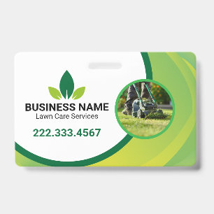 Green Leaf Lawn Care Logo Landschaftsbau Ausweis