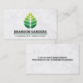 Green Leaf Logo | Marmor Visitenkarte (Vorne/Hinten)