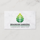 Green Leaf Logo | Marmor Visitenkarte (Vorderseite)