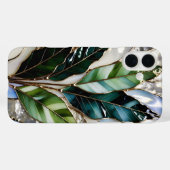 Green Leaf Marble Gold Aesthetic Phone Case (Rückseite (Horizontal))