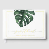 Green Leaf Monstera Wedding Gästebuch (Vorderseite)