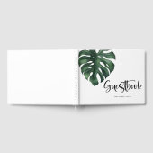 Green Leaf Monstera Wedding Gästebuch (Voll)