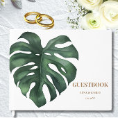 Green Leaf Monstera Wedding Gästebuch