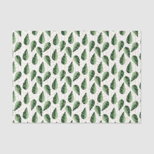 Green Leaf Muster 24 Seidenpapier (Vorderseite)