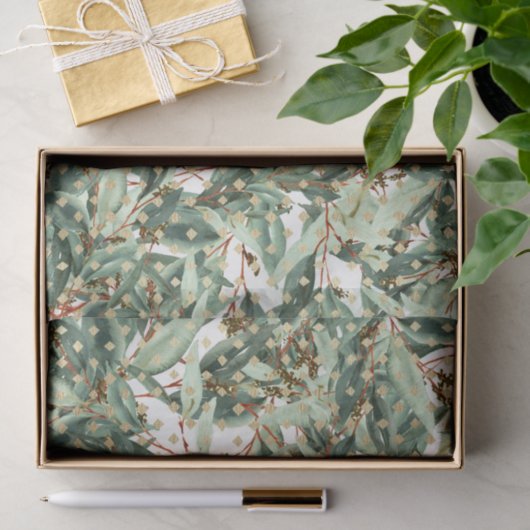 Green Leaf Muster 25 Seidenpapier (Geschenk)