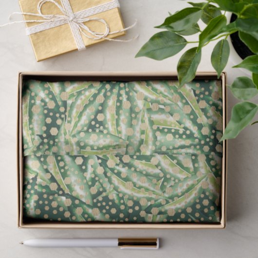 Green Leaf Muster 8 Seidenpapier (Geschenk)