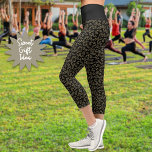 Green Leaf Muster auf schwarzem Hintergrund Workou Capri Leggings<br><div class="desc">Dieses Design im Naturstil zeichnet sich durch einen grünen und beigen Zweig- und Blattmuster auf einem schwarzen Hintergrund mit schwarzer Taille aus. Eine lustige Mode für Yoga, Gymnastik, Biken und andere Aktivitäten. Auch für die Unterhaltung ist gesorgt. Es kann auch eine großartige Geschenkidee für die aktiven Menschen in Ihrem Leben...</div>