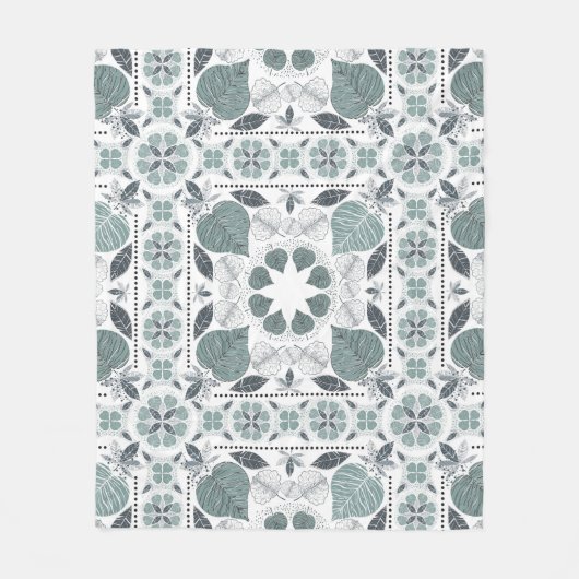Green Leaf Muster Design Fleece Blanket (Vorderseite)