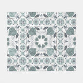 Green Leaf Muster Design Fleece Blanket (Vorderseite (Horizontal))