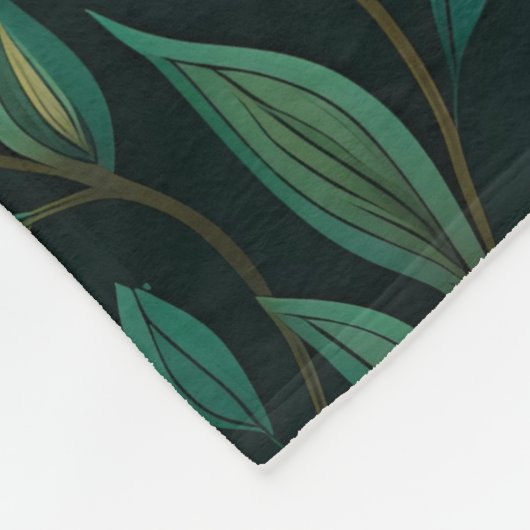 Green Leaf Muster Fleecedecke (Ecke)
