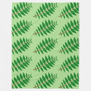 Green Leaf Muster Fleecedecke