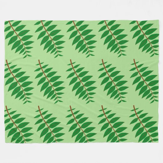 Green Leaf Muster Fleecedecke (Vorderseite (Horizontal))