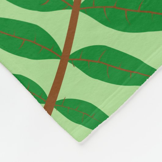 Green Leaf Muster Fleecedecke (Ecke)