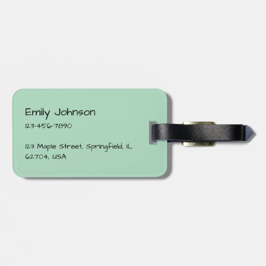 Green Leaf Muster Gepäckanhänger (Rückseite horizontal)