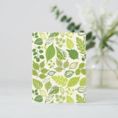 Green Leaf Muster Postkarte (Stehend Vorderseite)