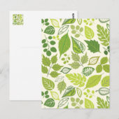 Green Leaf Muster Postkarte (Vorne/Hinten)