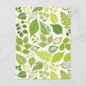 Green Leaf Muster Postkarte (Vorderseite)