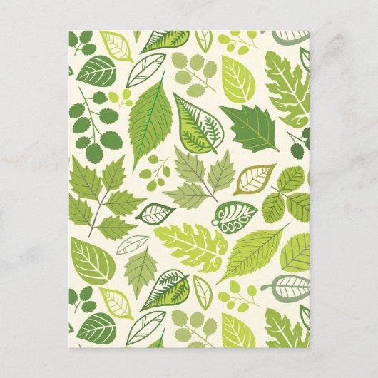 Green Leaf Muster Postkarte (Vorderseite)