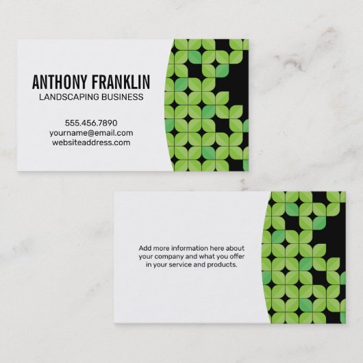 Green Leaf Muster Visitenkarte (Vorne/Hinten)