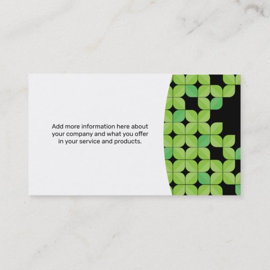 Green Leaf Muster Visitenkarte (Rückseite)