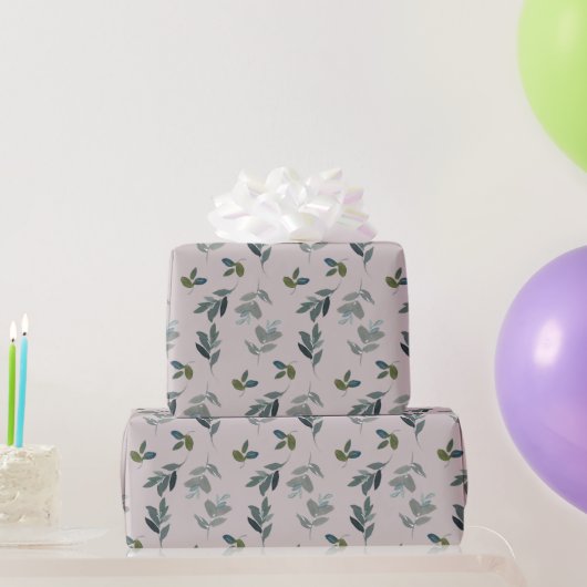 Green Leaf Muster Wasserfarbe Geschenkpapier (Partygeschenke)
