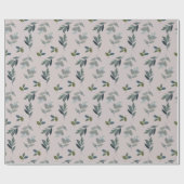 Green Leaf Muster Wasserfarbe Geschenkpapier (Flach)