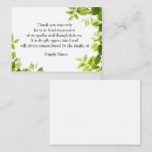 Green Leaf nach der Beerdigung danke Ihnen Karten (Vorne/Hinten)