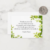 Green Leaf nach der Beerdigung danke Ihnen Karten (Vorderseite/Rückseite Beispiel)