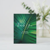 Green Leaf Palm Frontend Closeup Foto Vielen Dank Postkarte (Stehend Vorderseite)