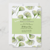 Green Leaf Pattern Invitation Einladung (Vorderseite)