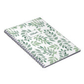 Green Leaf Pattern Personalized Notebook Notizblock (Rechte Seite)