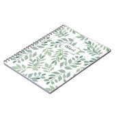 Green Leaf Pattern Personalized Notebook Notizblock (Linke Seite)