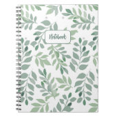Green Leaf Pattern Personalized Notebook Notizblock (Vorderseite)