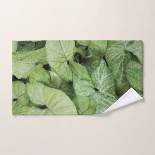 Green Leaf Print Handtuch (Handtuch)
