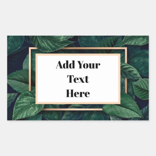 Green Leaf Shipping Labels Rechteckiger Aufkleber (Vorderseite)