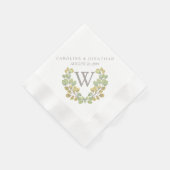 Green Leaf Simplicity Monogram Wreath Napkins Serviette (Ecke)