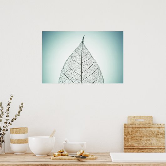 Green Leaf Skeleton Poster (Küche)