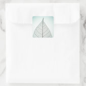 Green Leaf Skeleton Quadratischer Aufkleber (Tasche)