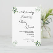 Green Leaf' Standard 10th Wedding Anniversary Einladung (Stehend Vorderseite)