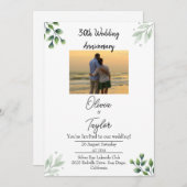 Green Leaf' Standard 30th Wedding Anniversary  Einladung (Vorne/Hinten)