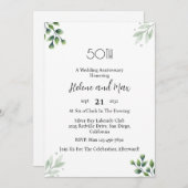 Green Leaf' Standard 50th Wedding Anniversary Einladung (Vorne/Hinten)
