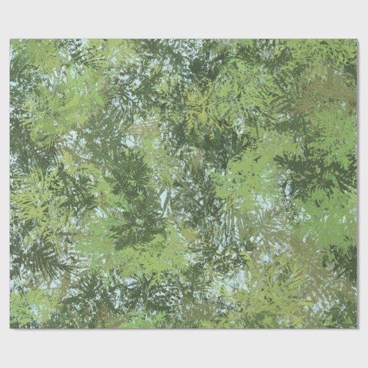 Green Leaf Trees With Blue Sky Peaking Through Art Geschenkpapier (Flach)