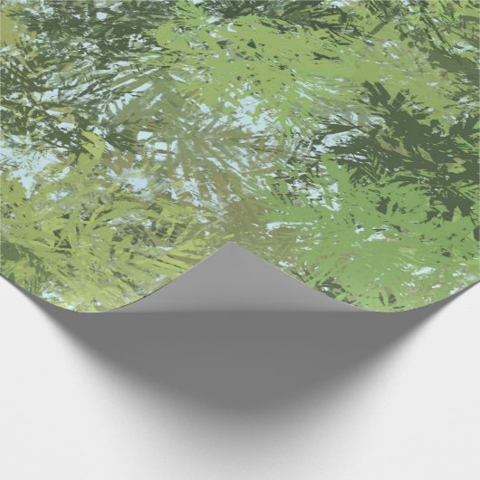 Green Leaf Trees With Blue Sky Peaking Through Art Geschenkpapier (Ecke)