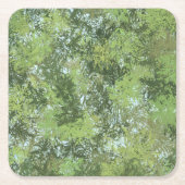 Green Leaf Trees With Blue Sky Peaking Through Art Rechteckiger Pappuntersetzer (Vorderseite)