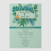 Green Leaf Tropical After Wedding Invitation Pergament Einladungen (Vorderseite)