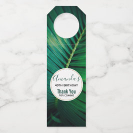 Green Leaf Tropical Forest Nature Foto Vielen Dank Flaschenanhänger