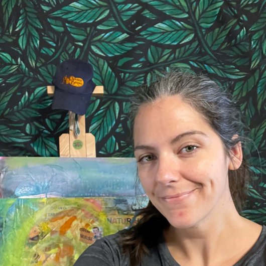 Green Leaf Wandteppich