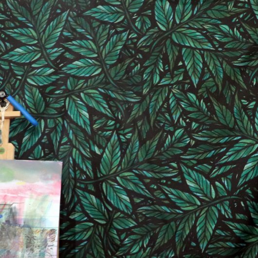 Green Leaf Wandteppich